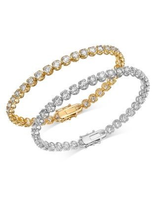 Bloomingdale's Fine Collection Crown Set Diamond Tennis Bracelet in 14K Yellow Gold, 6.0 tcw