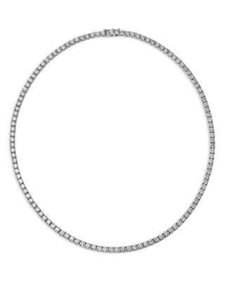 Bloomingdale's Fine Collection Certified Diamond Tennis Necklace in 14K White Gold, 15 tcw, 16.5