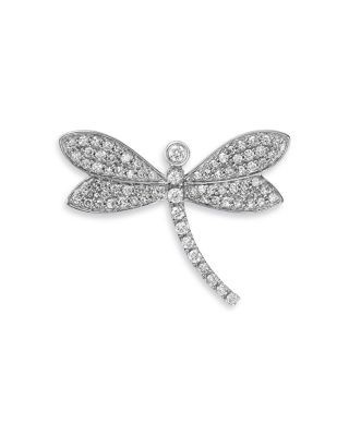 Bloomingdale's Fine Collection Diamond Dragonfly Pin in 14K White Gold, 0.50 tcw