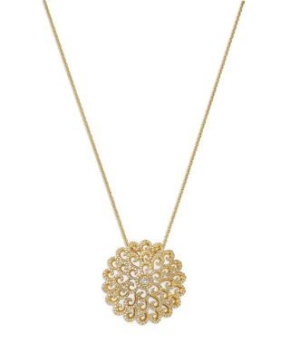 Bloomingdale's Fine Collection Diamond Filigree Medallion Pendant Necklace in 14K Yellow Gold, 1.0 tcw