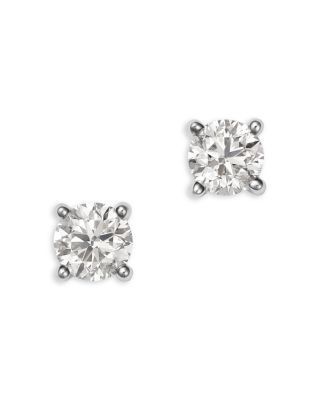 Bloomingdale's Fine Collection Diamond Certified Solitaire Studs in 14K White Gold, 1.0 tcw