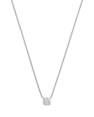 Bloomingdale's Fine Collection Diamond Certified Solitaire Pendant Necklace in 14K White Gold, 0.50 tcw