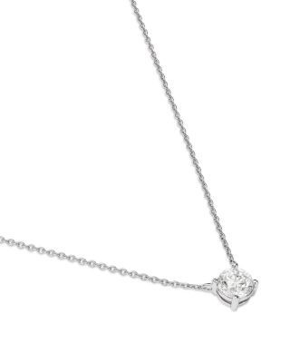 Bloomingdale's Fine Collection Diamond Certified Solitaire Pendant Necklace in 14K White Gold, 0.50 tcw