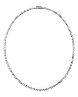 Bloomingdale's Fine Collection Diamond Tennis Necklace in 14K White Gold, 10.0 tcw