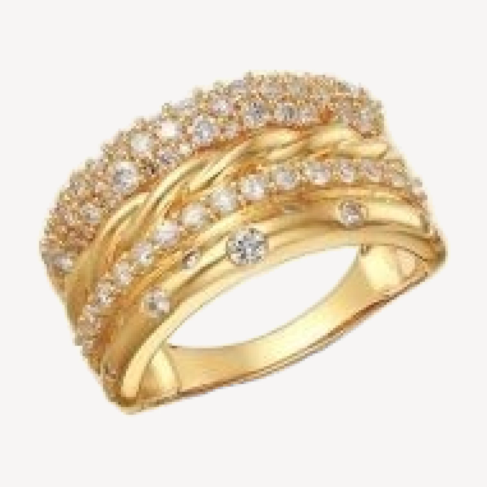Bloomingdale's Fine Collection Diamond Multi-Row Ring in 14K Yellow Gold, 1.0 tcw