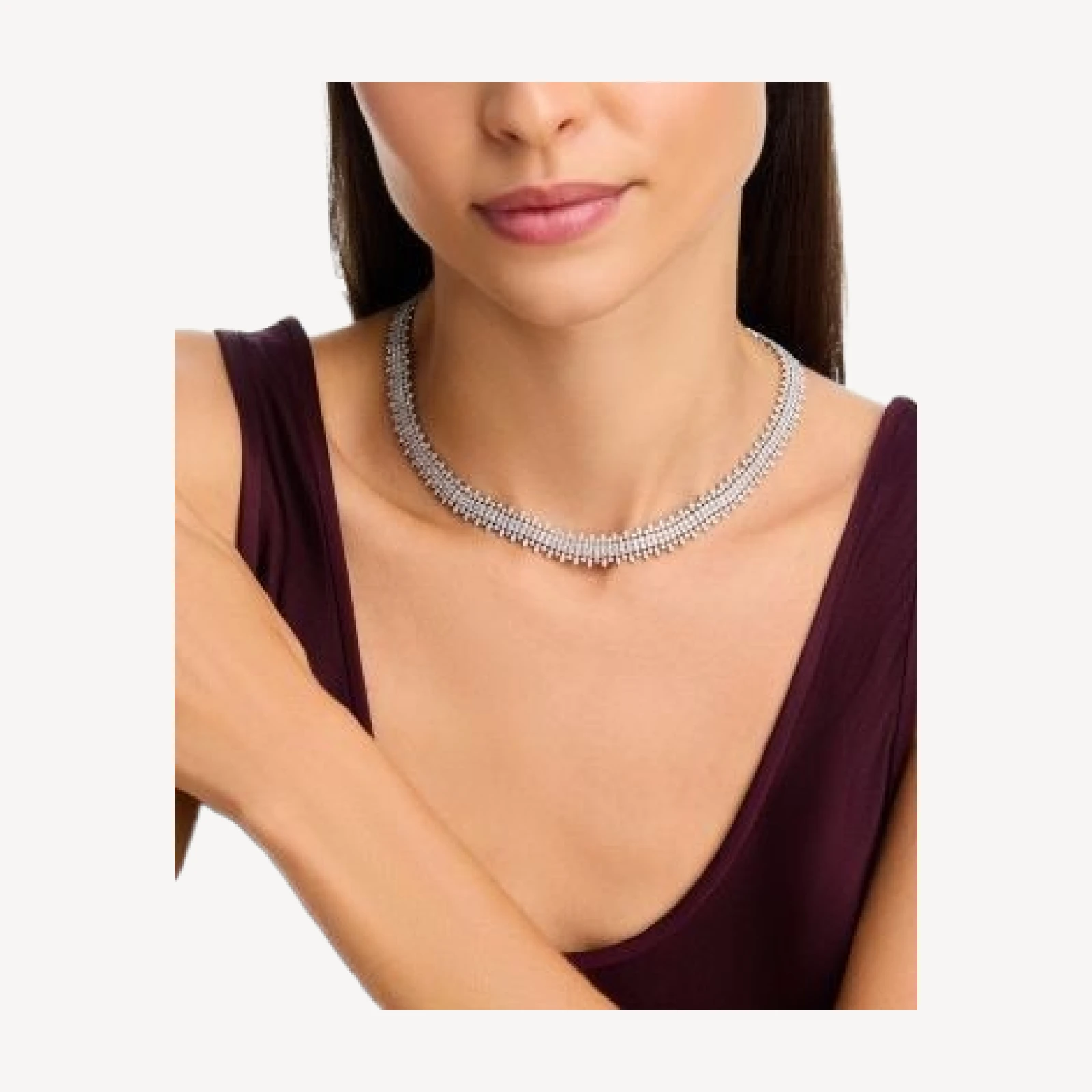 Bloomingdale's Fine Collection Luxe Collection Diamond Statement Choker Necklace in 14K White Gold, 15.0 tcw