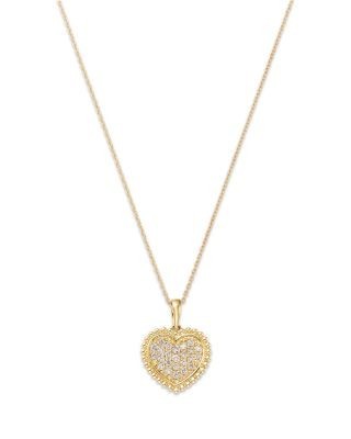 Bloomingdale's Fine Collection Diamond Heart Pendant Necklace in 14K Yellow Gold, 0.25 tcw