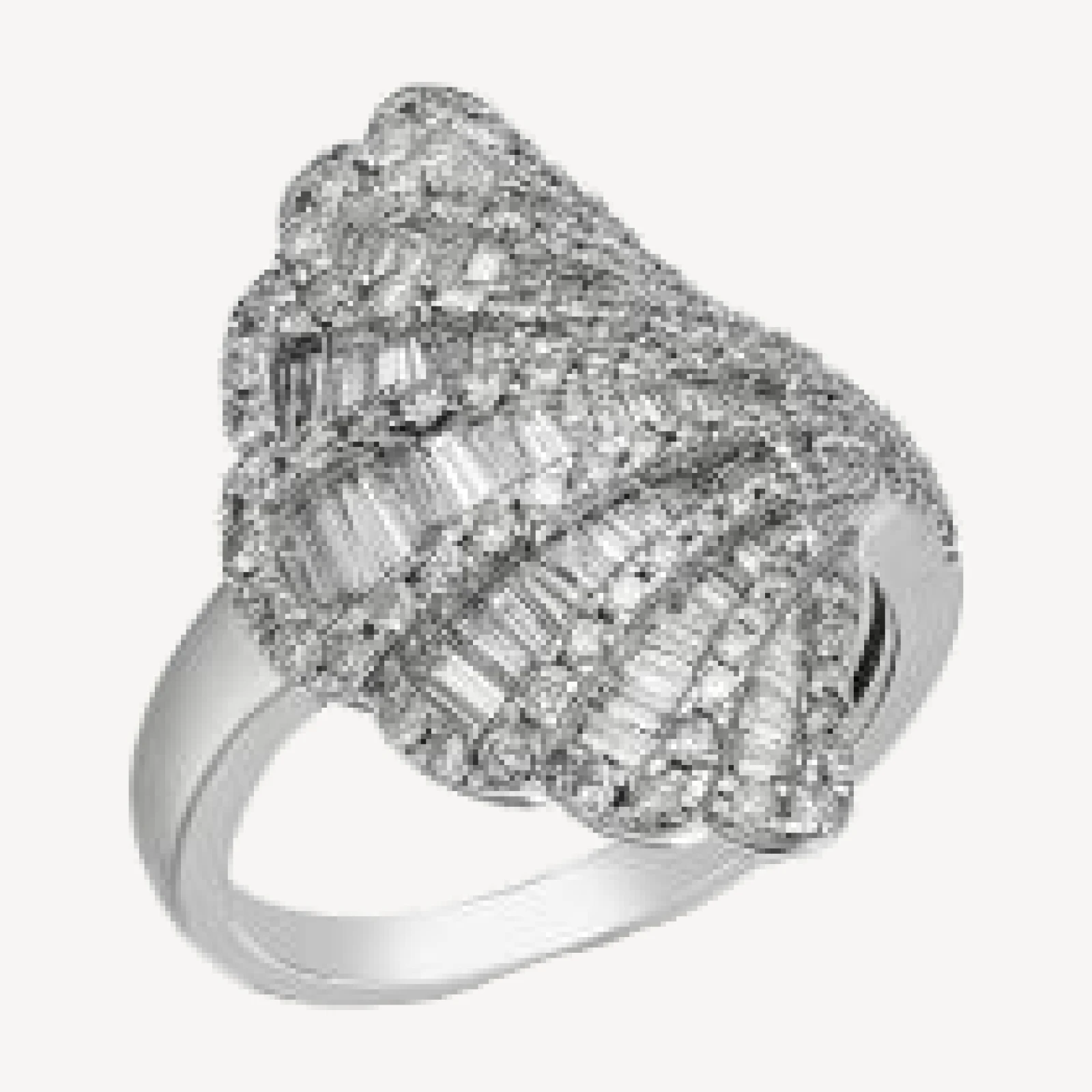 Bloomingdale's Fine Collection Diamond Round & Baguette Fan Ring in 14K White Gold, 1.50 tcw