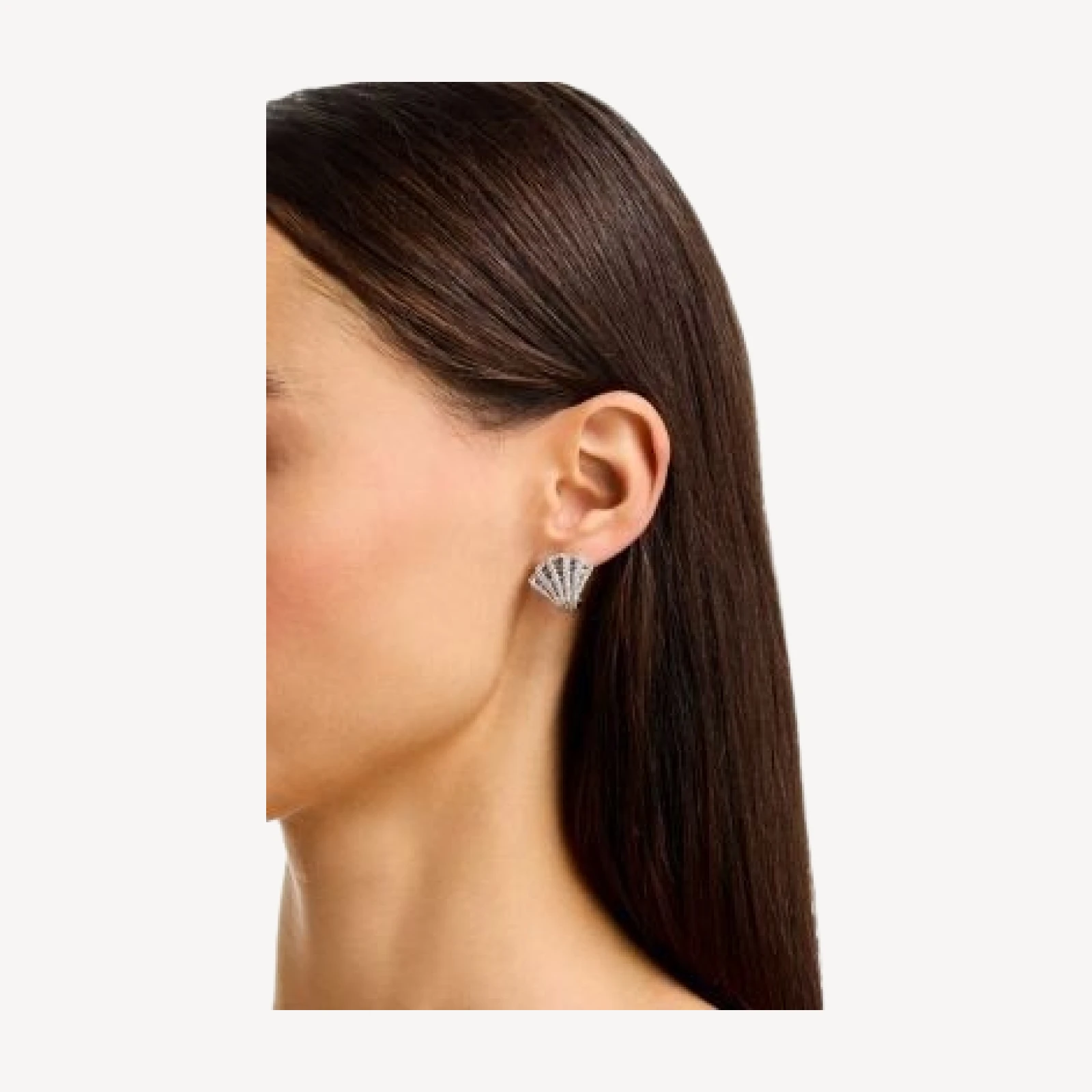 Bloomingdale's Fine Collection Baguette & Round Diamond Fan Stud Earrings in 14K White Gold, 2.0 tcw