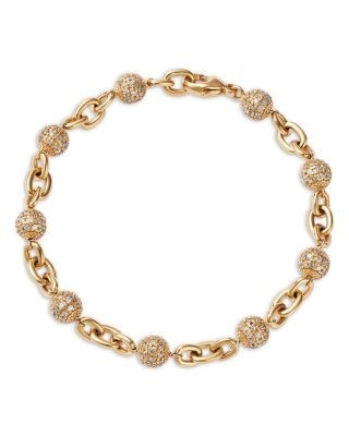 Bloomingdale's Fine Collection Pave Circle Diamond Chain Link Bracelet in 14K Yellow Gold, 2.0 tcw
