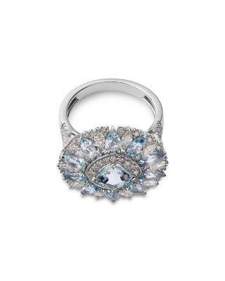 Bloomingdale's Fine Collection Aquamarine & Diamond Statement Ring in 14K White Gold