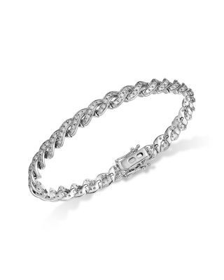Bloomingdale's Fine Collection Diamond Twist Bangle Bracelet in 14K White Gold, 2.0 tcw