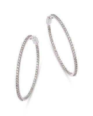 Bloomingdale's Fine Collection Diamond Inside-Out Hoop Earrings in 14K Gold, 3.0 tcw