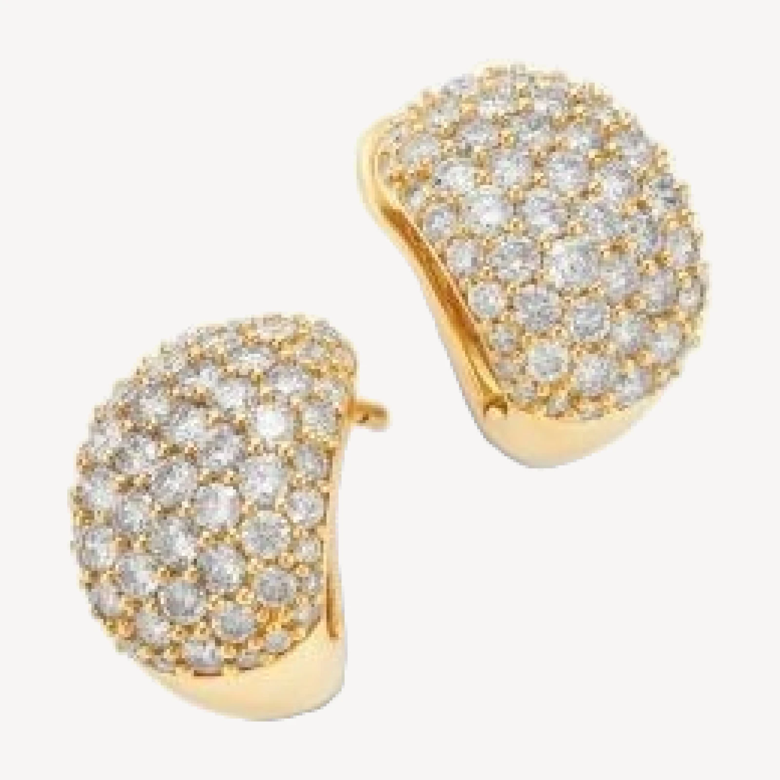 Bloomingdale's Fine Collection Pave Diamond Huggie Hoop Earrings in 14K Yellow Gold, 2.0 tcw