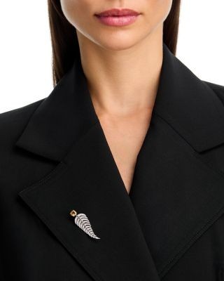 Bloomingdale's Fine Collection Citrine & Diamond Feather Pin in 14K White Gold