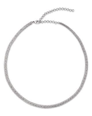 Bloomingdale's Fine Collection Luxe Collection Diamond Double Row Choker Necklace in 14K White Gold, 8.50 tcw