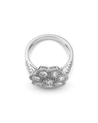 Bloomingdale's Fine Collection Diamond Cluster Flower Ring in 14K White Gold, 2.0 tcw