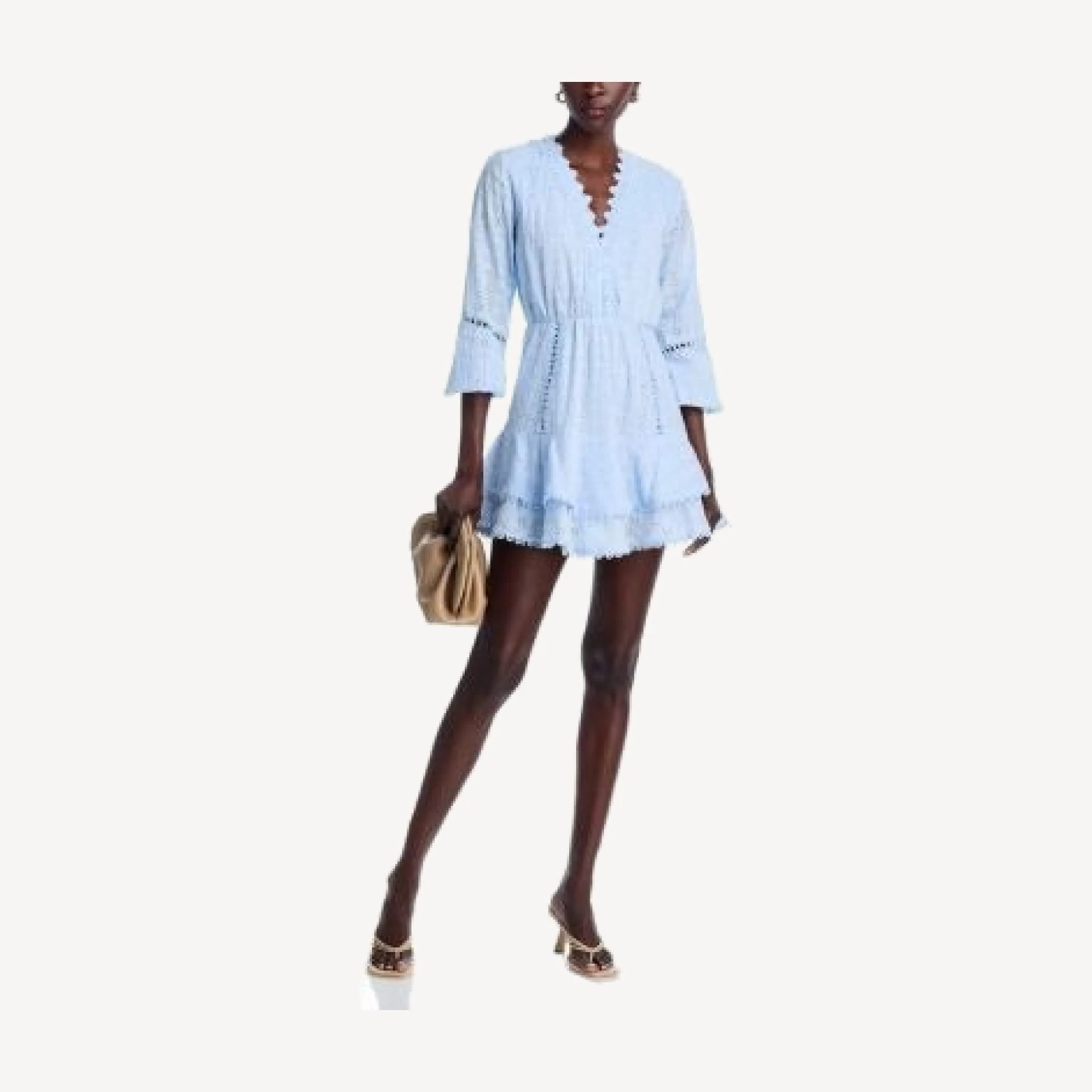 Aqua Eyelet Mini Dress - Exclusive