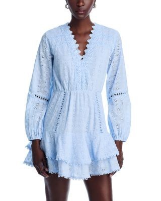 Aqua Eyelet Mini Dress - Exclusive
