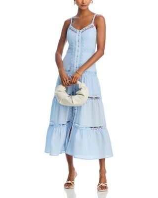 Aqua Lace Inset Midi Dress - Exclusive