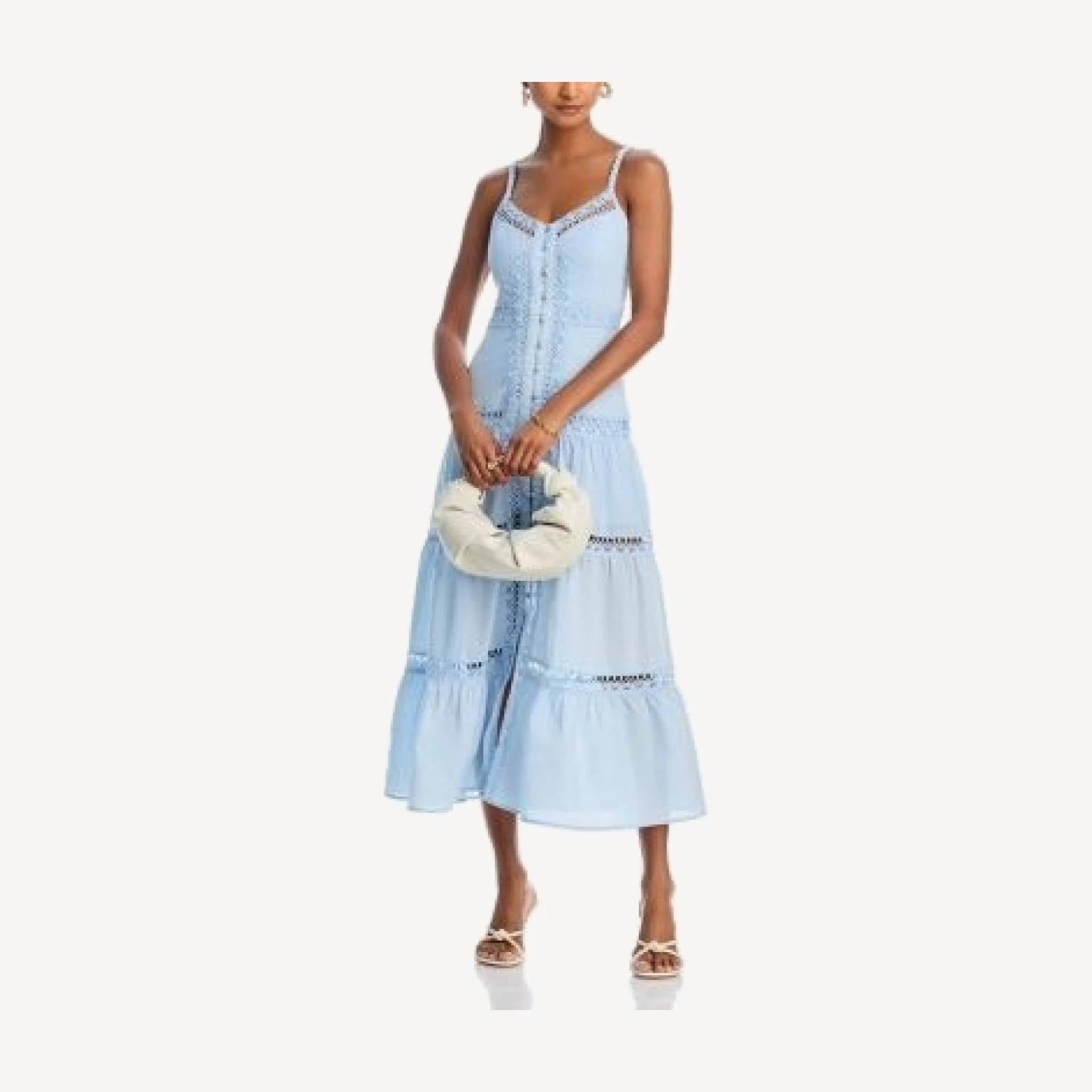 Aqua Lace Inset Midi Dress - Exclusive