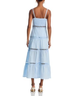 Aqua Lace Inset Midi Dress - Exclusive