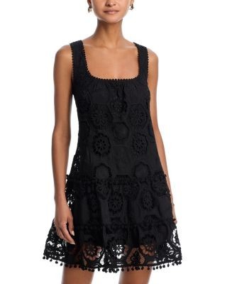 Aqua Crochet Tiered Shift Dress - Exclusive