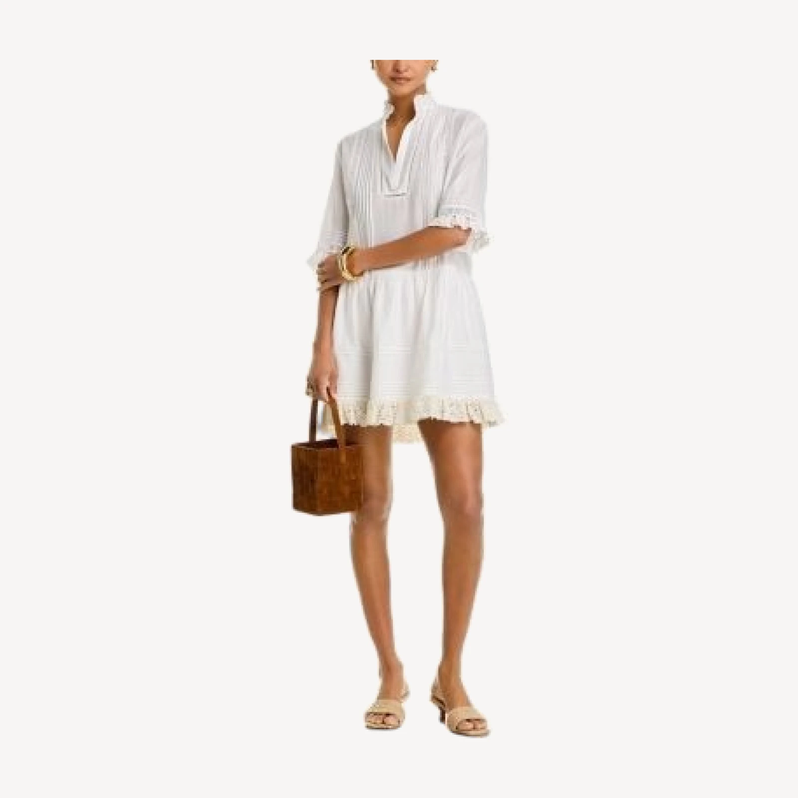 Aqua Cotton Mini Dress - Exclusive