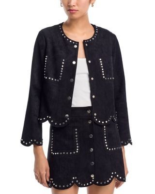 Aqua Faux Suede Jacket - Exclusive
