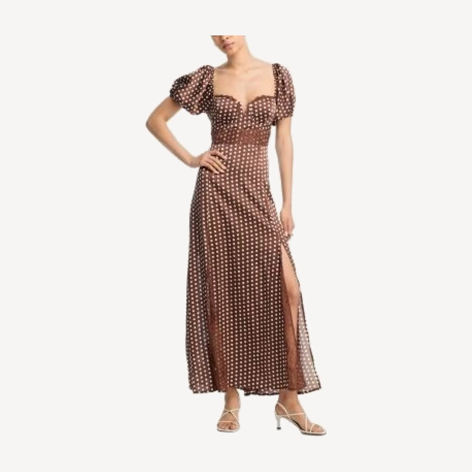 Aqua Polka Dot Lace Trim Dress - Exclusive
