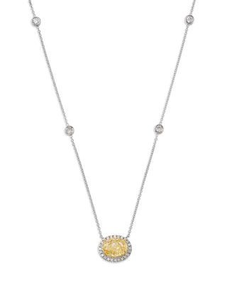 Bloomingdale's Fine Collection Luxe Collection Certified Lab Grown Diamond Pendant Necklace in 14K White & Yellow Gold, 2.23 tcw