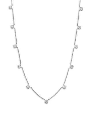 Bloomingdale's Fine Collection Luxe Collection Certified Lab Grown Diamond Station Necklace in 14K White Gold, 5.5 tcw
