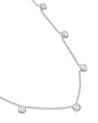 Bloomingdale's Fine Collection Luxe Collection Certified Lab Grown Diamond Station Necklace in 14K White Gold, 5.5 tcw
