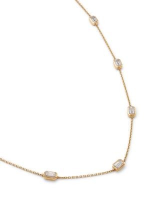 Bloomingdale's Fine Collection Luxe Collection Certified Lab Grown Diamond Emerald Cut Diamond by the Yard Collar Necklace in 14K Yellow Gold, 2.2 tcw