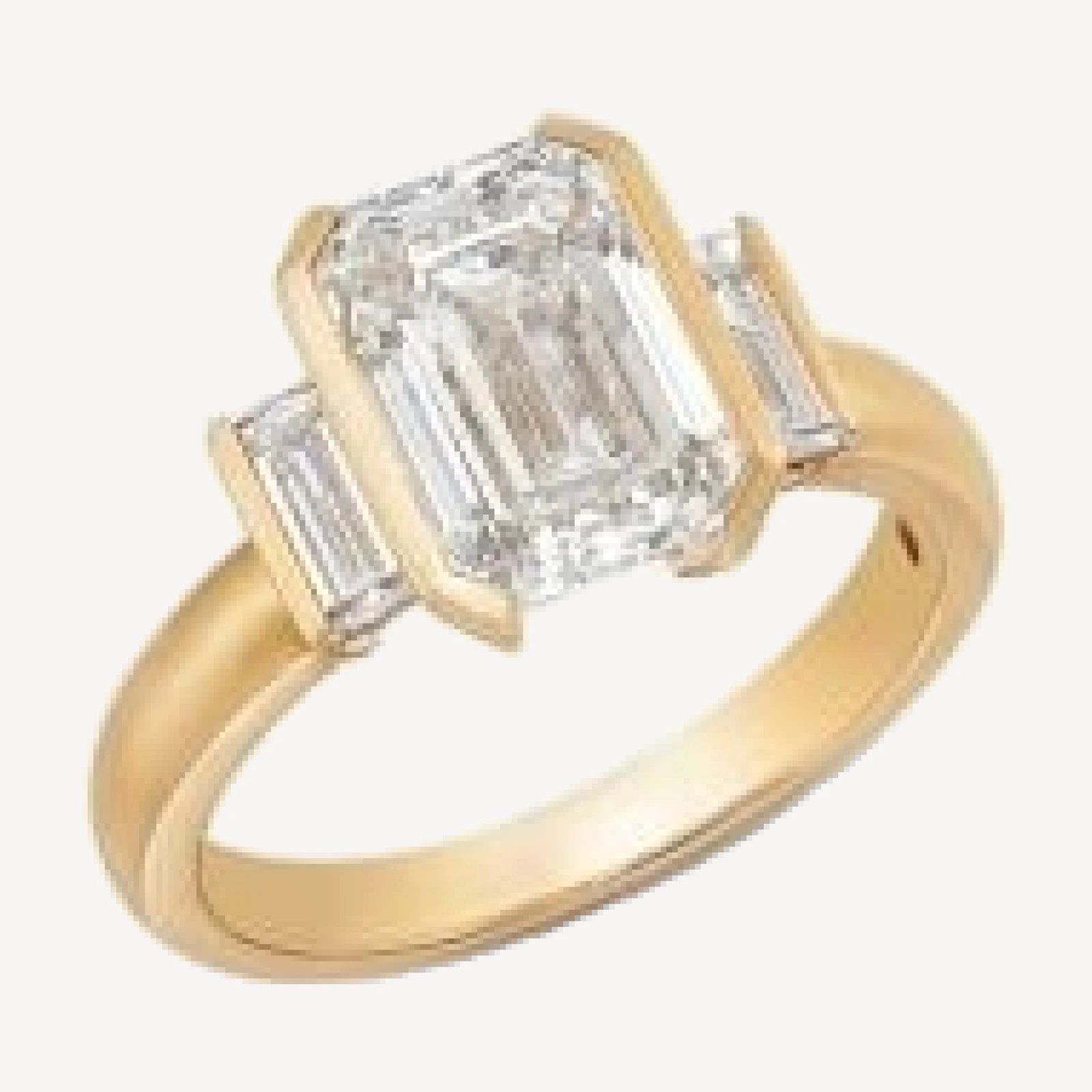 Bloomingdale's Fine Collection Luxe Collection Certified Lab Grown Diamond Emerald Cut & Baguette Engagement Ring in 14K Yellow Gold, 3.5 tcw