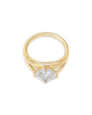 Bloomingdale's Fine Collection Luxe Collection Certified Lab Grown Diamond Asscher Cut Engagement Ring in 14K Yellow Gold, 3.0 tcw