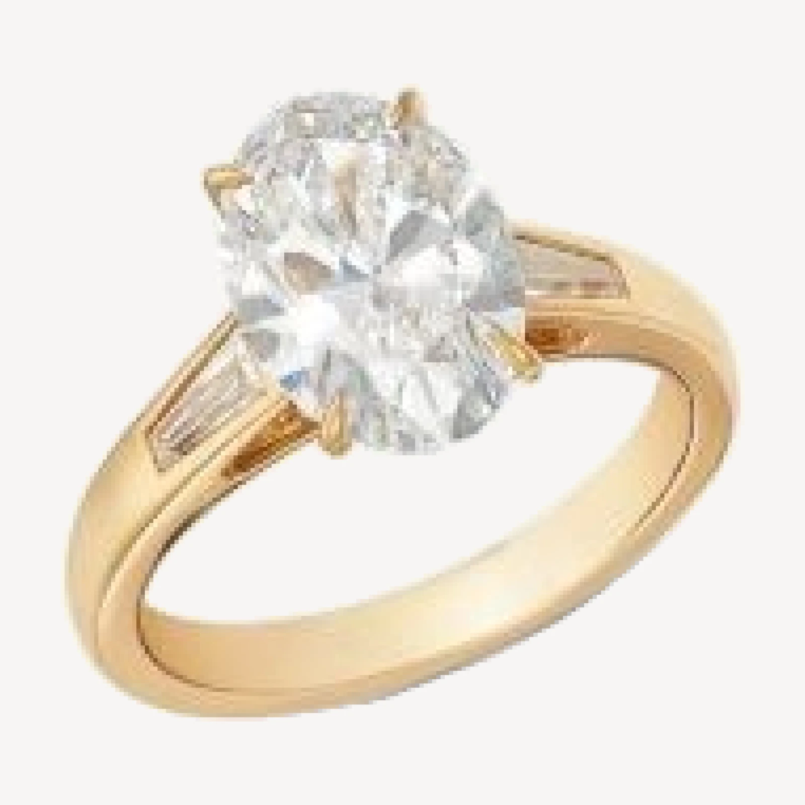 Bloomingdale's Fine Collection Luxe Collection Certified Lab Grown Diamond Oval & Baguette Engagement Ring in 14K Yellow Gold, 3.25 tcw