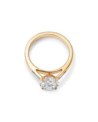 Bloomingdale's Fine Collection Luxe Collection Certified Lab Grown Diamond Oval & Baguette Engagement Ring in 14K Yellow Gold, 3.25 tcw