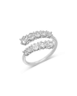 Bloomingdale's Fine Collection Luxe Collection Certified Lab Grown Diamond Hexagon Wrap Ring in 14K White Gold, 2.0 tcw