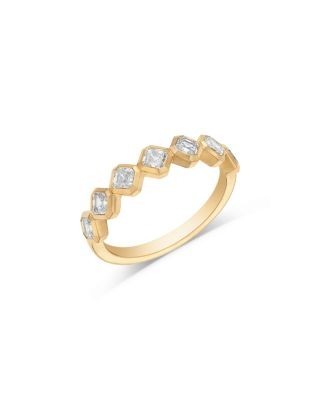 Bloomingdale's Fine Collection Luxe Collection Certified Lab Grown Diamond Assher Cut Band in 14K Yellow Gold, 1.0 tcw