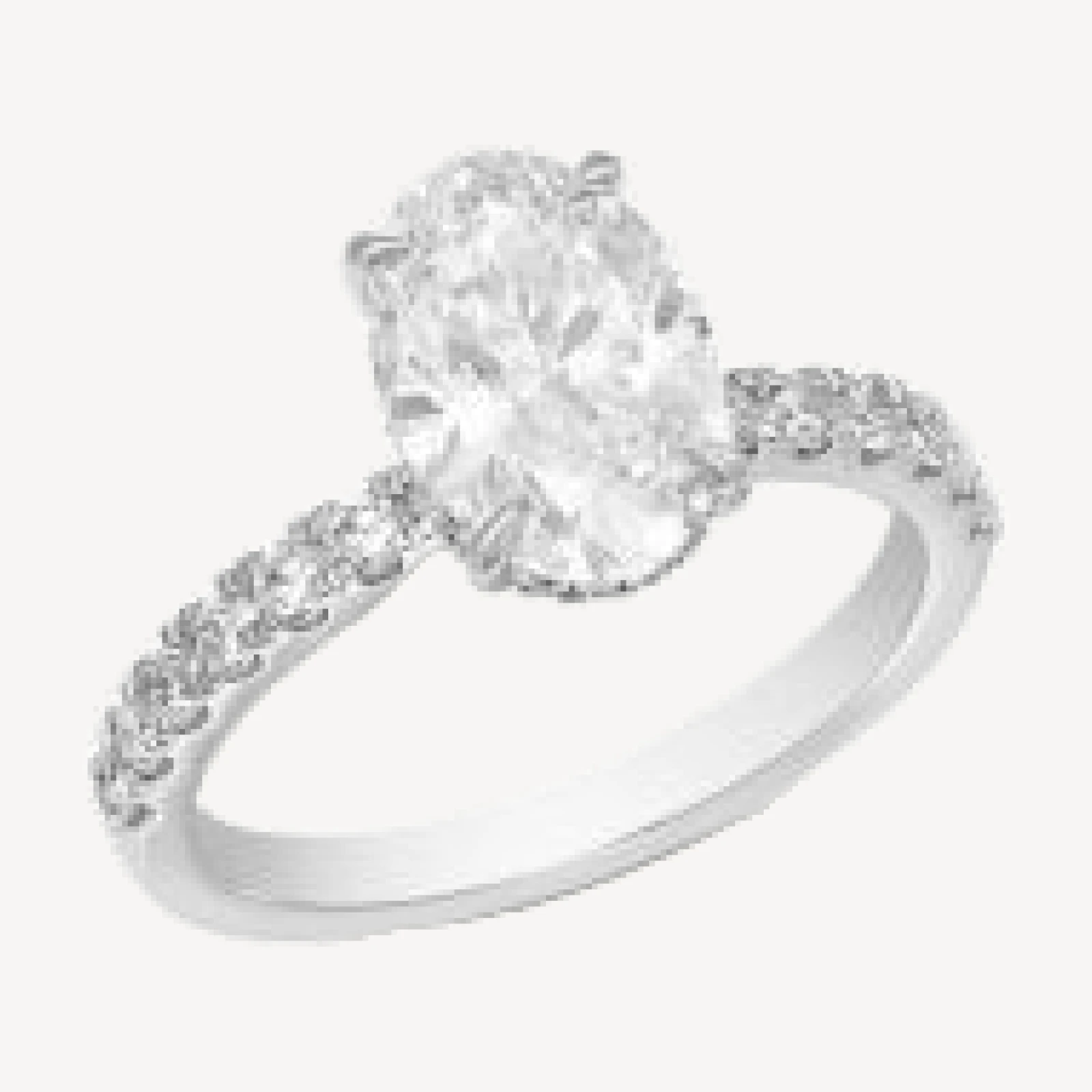 Bloomingdale's Fine Collection Luxe Collection Certified Lab Grown Diamond Oval Engagement Ring in 14K White Gold, 2.5 tcw
