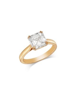 Bloomingdale's Fine Collection Luxe Collection Certified Lab Grown Diamond Asscher Engagement Ring in 14K Yellow Gold, 3.0 tcw