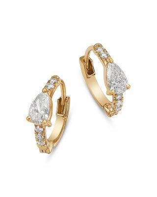 Bloomingdale's Fine Collection Luxe Collection Certified Lab Grown Diamond Huggie Hoop Earrings in 14K Yellow Gold, 0.5 tcw