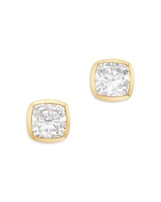 Bloomingdale's Fine Collection Luxe Collection Certified Lab Grown Diamond Bezel Stud Earrings in 14K Gold, 2.0 tcw