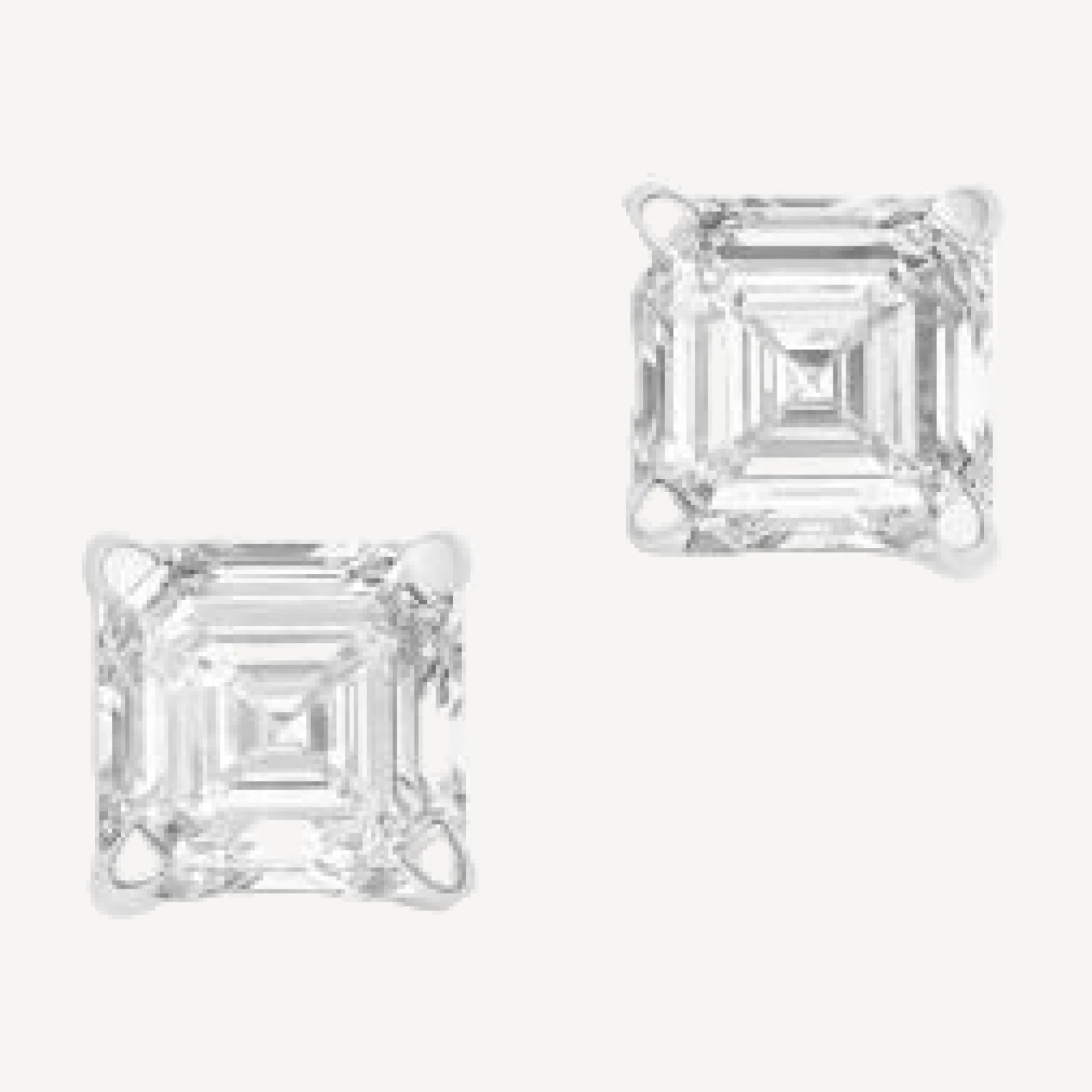 Bloomingdale's Fine Collection Luxe Collection Certified Lab Grown Diamond Asscher Cut Stud Earrings in 14K White Gold, 3.0 tcw