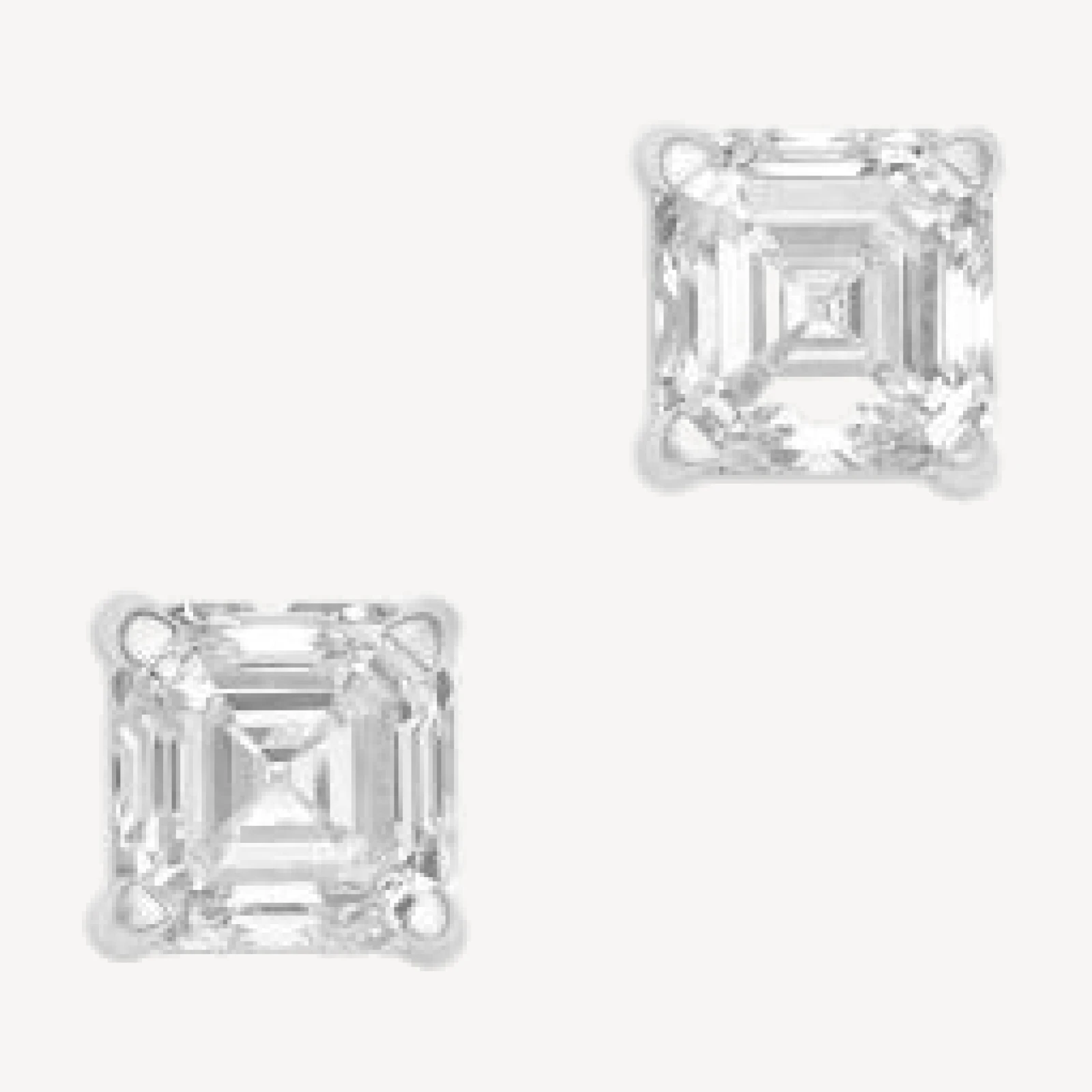 Bloomingdale's Fine Collection Luxe Collection Certified Lab Grown Diamond Asscher Cut Stud Earrings in 14K White Gold, 2.0 tcw