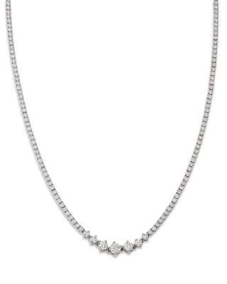 Bloomingdale's Fine Collection Luxe Collection Certified Lab Grown Diamond Necklace in 14K White Gold, 6.0 tcw