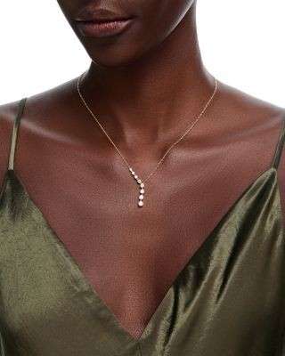 Bloomingdale's Fine Collection Luxe Collection Certified Lab Grown Diamond Graduated Asymmetric Necklace in 14K Yellow Gold, 1.0 tcw