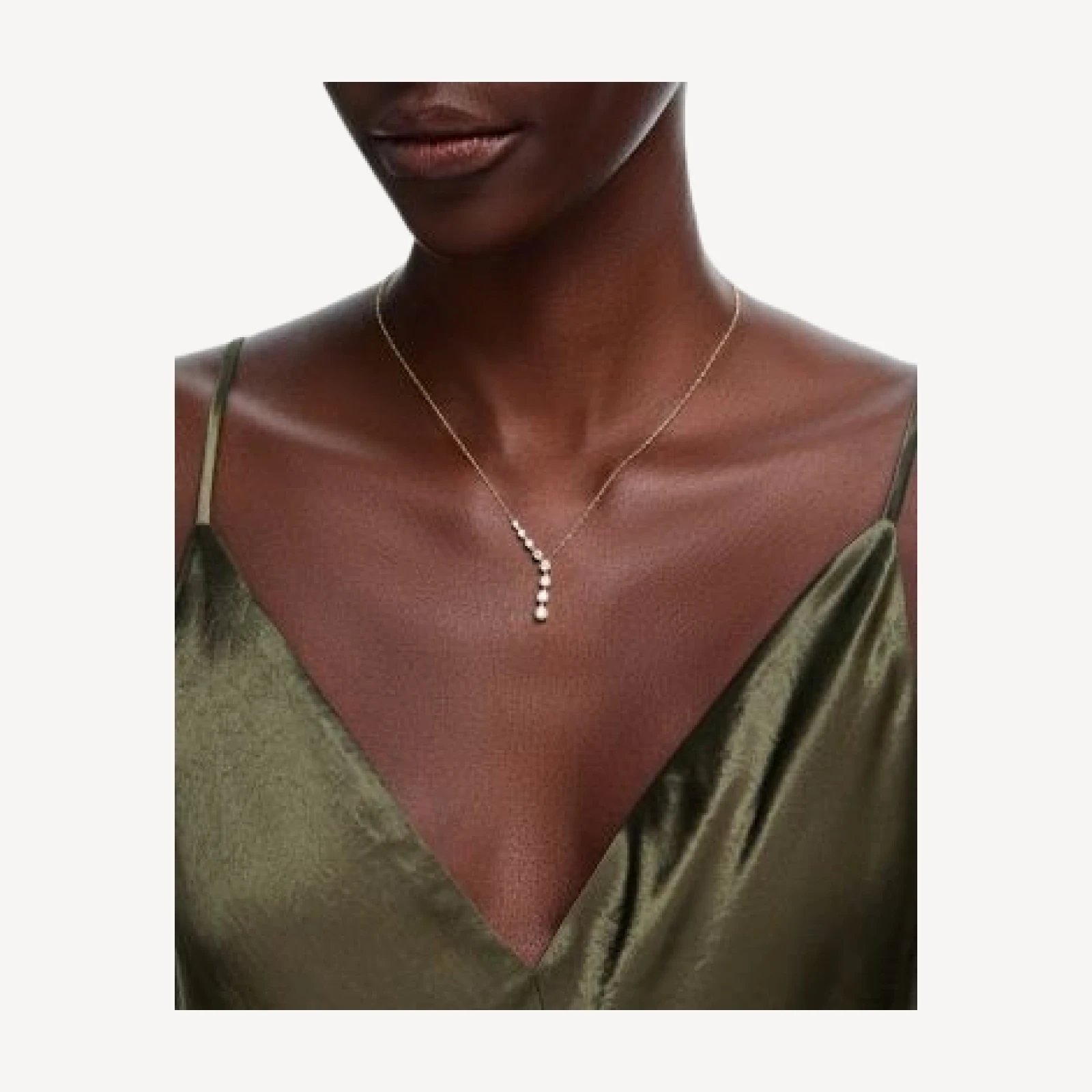 Bloomingdale's Fine Collection Luxe Collection Certified Lab Grown Diamond Graduated Asymmetric Necklace in 14K Yellow Gold, 1.0 tcw