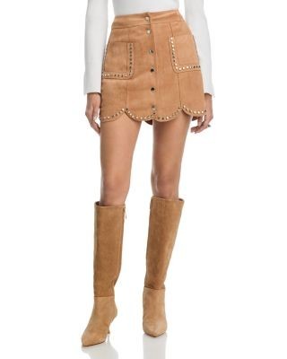 Aqua Faux Suede Mini Skirt - Exclusive